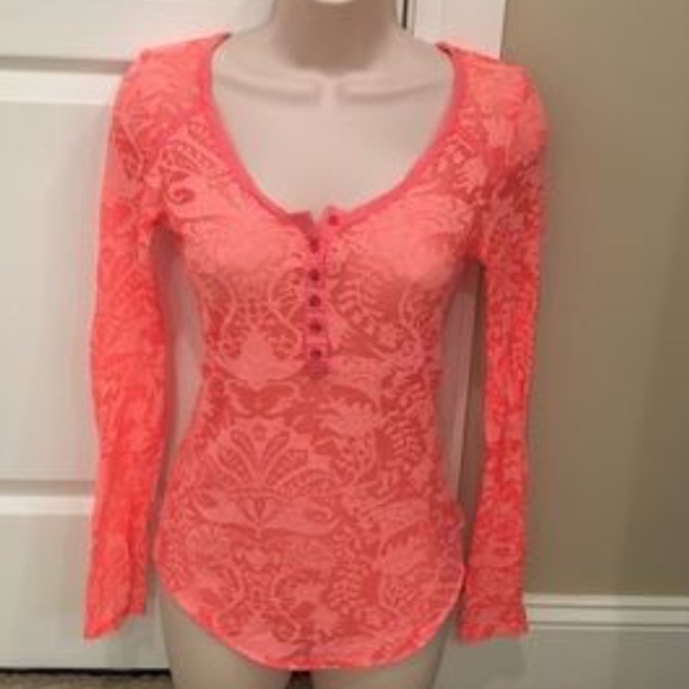 Bright pink Free People Shirt