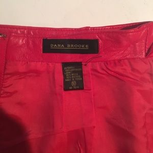 Size 10, Red lamb leather skirt.