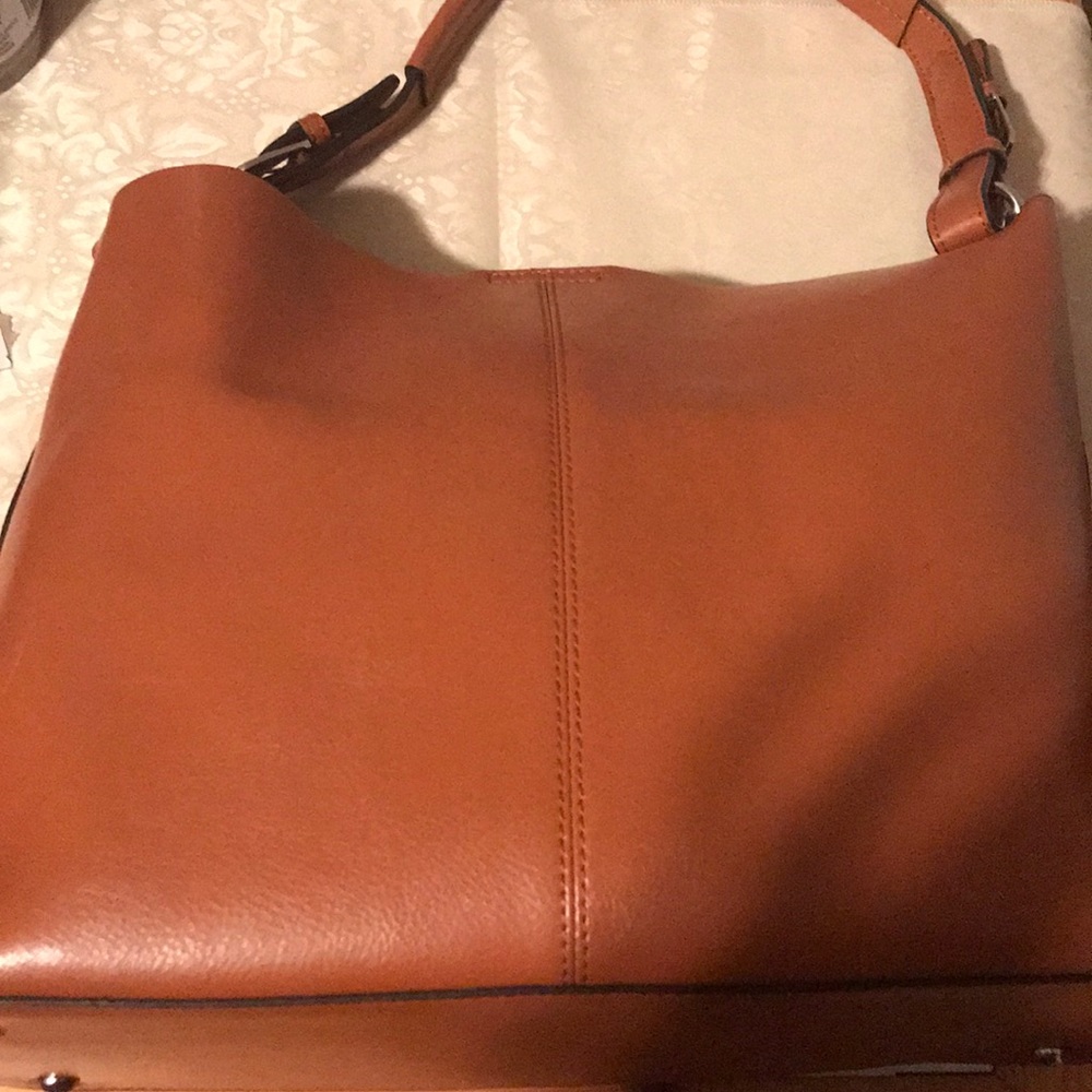 Beautiful Co-lab Genuine leather Caramel color bag