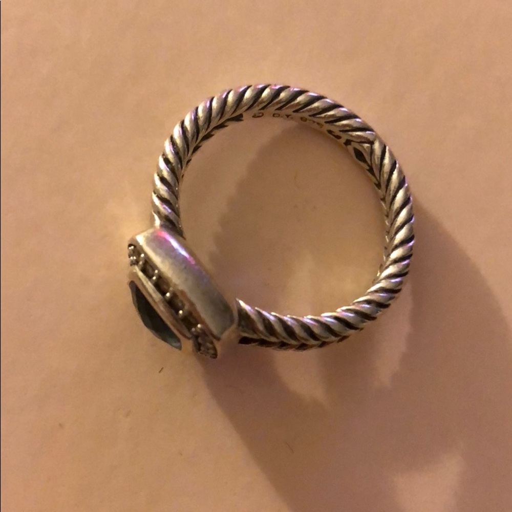 Hampton blue topaz David Yurman petite Albion ring - Picture 3 of 5