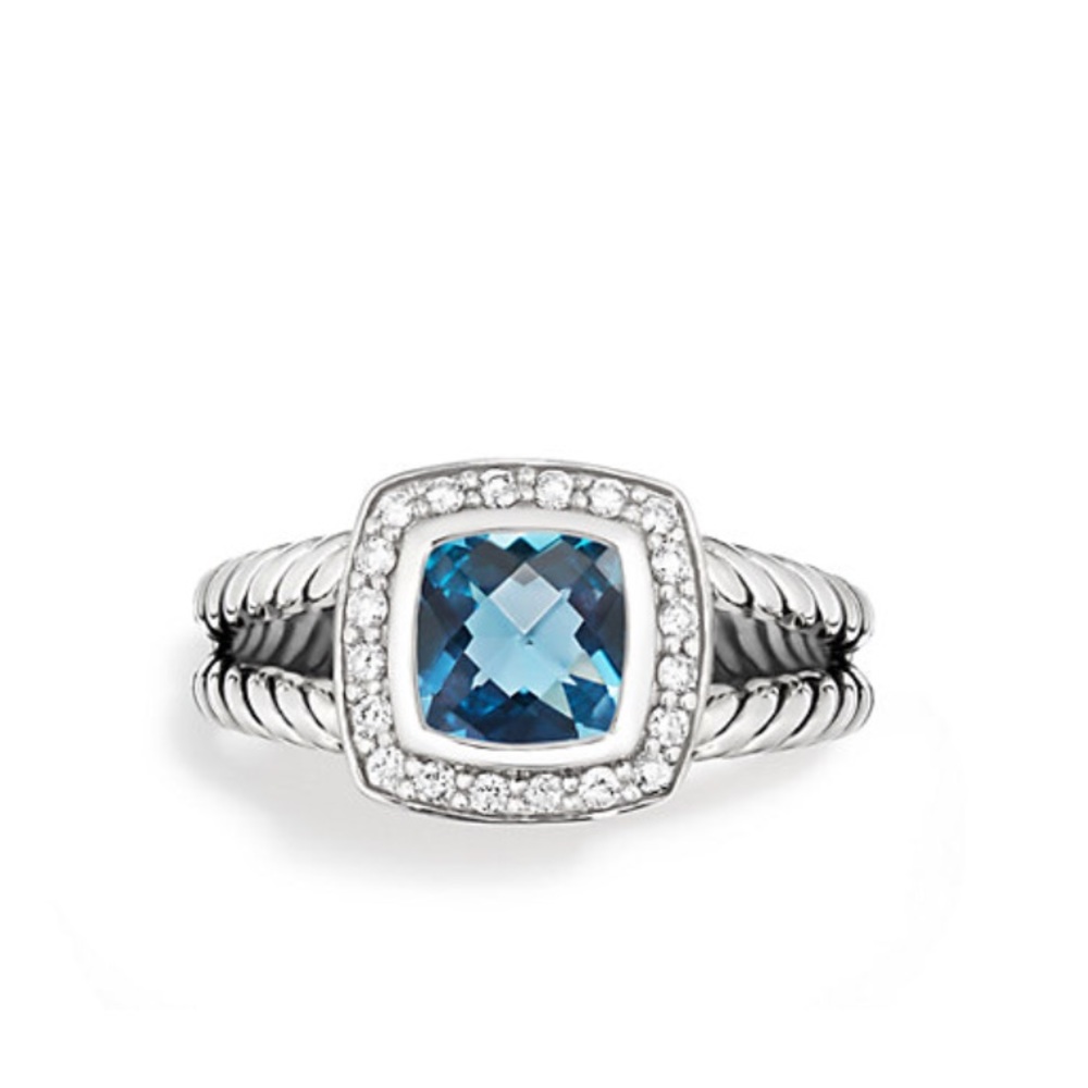 Hampton blue topaz David Yurman petite Albion ring - Picture 4 of 5