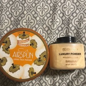 Loose powder for baking the face