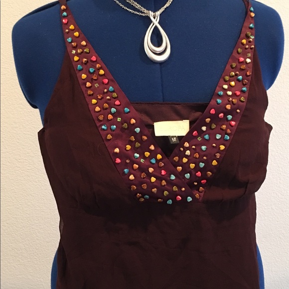Europa Silk Beaded Tank Size M - Picture 1 of 5