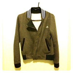 Adidas 3 stripe varsity knit track jacket cardigan