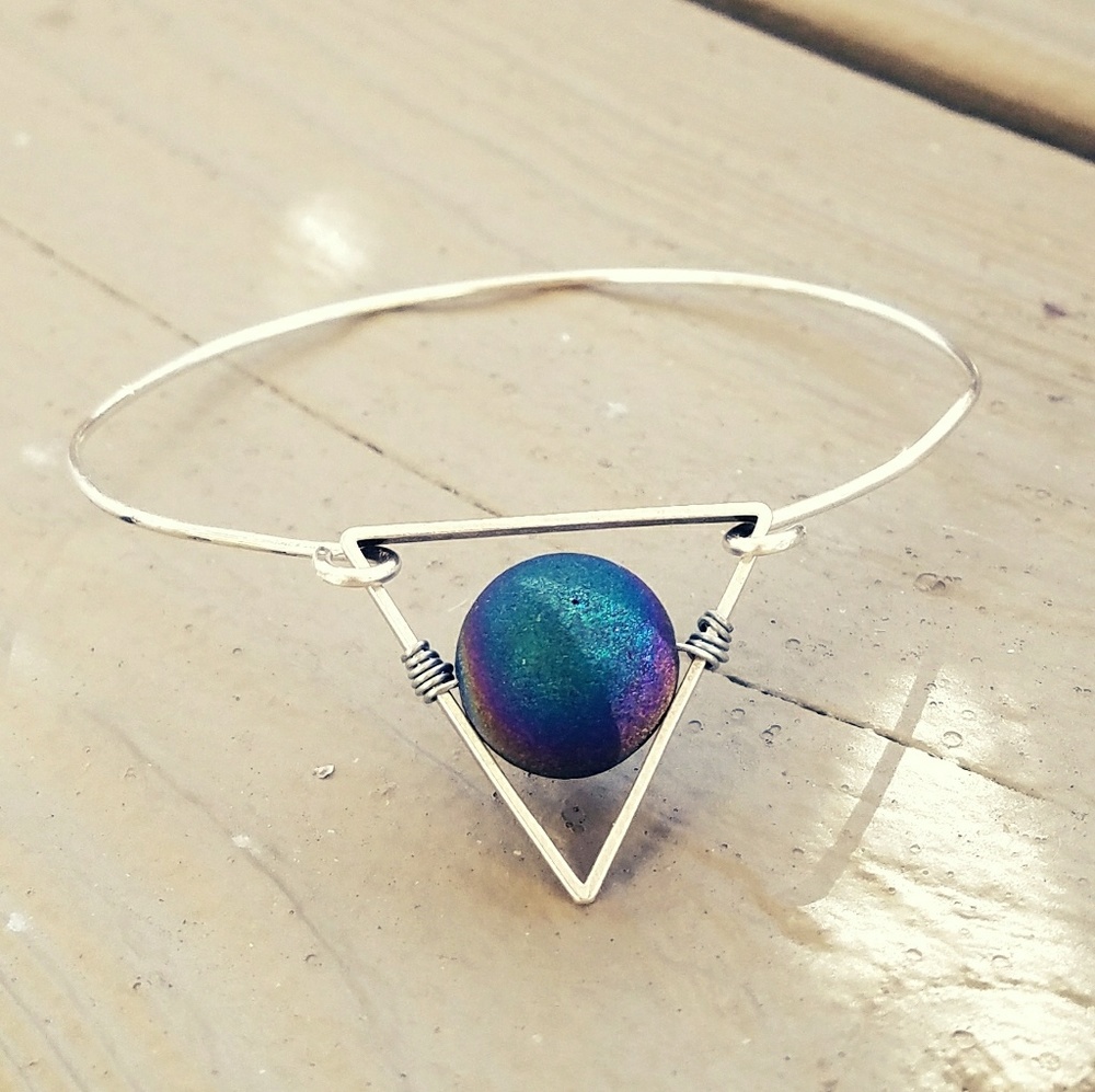 "Fearless Felicity"- Druzy Bracelet in Silver