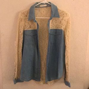 Denim/lace jacket