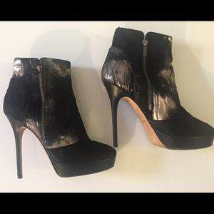 Jimmy Choo Black and Silver Bootie Ankle Boot