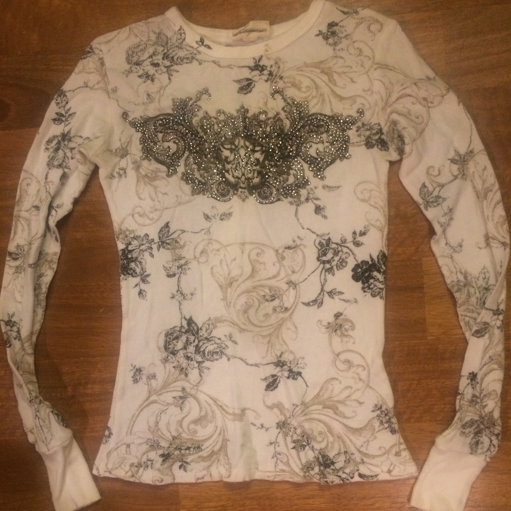 Miss Me Unplugged Embellished Waffle Tee, SO CUTE!