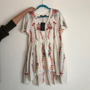 Zara floral embroidered dress