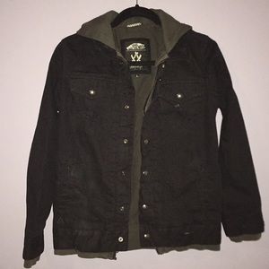 Vans black distressed jean jacket
