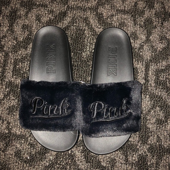 PINK Victoria's Secret Shoes - PINK VS PLUSH SLIDE PINK Victoria's Secret Shoes - PINK VS PLUSH SLIDE