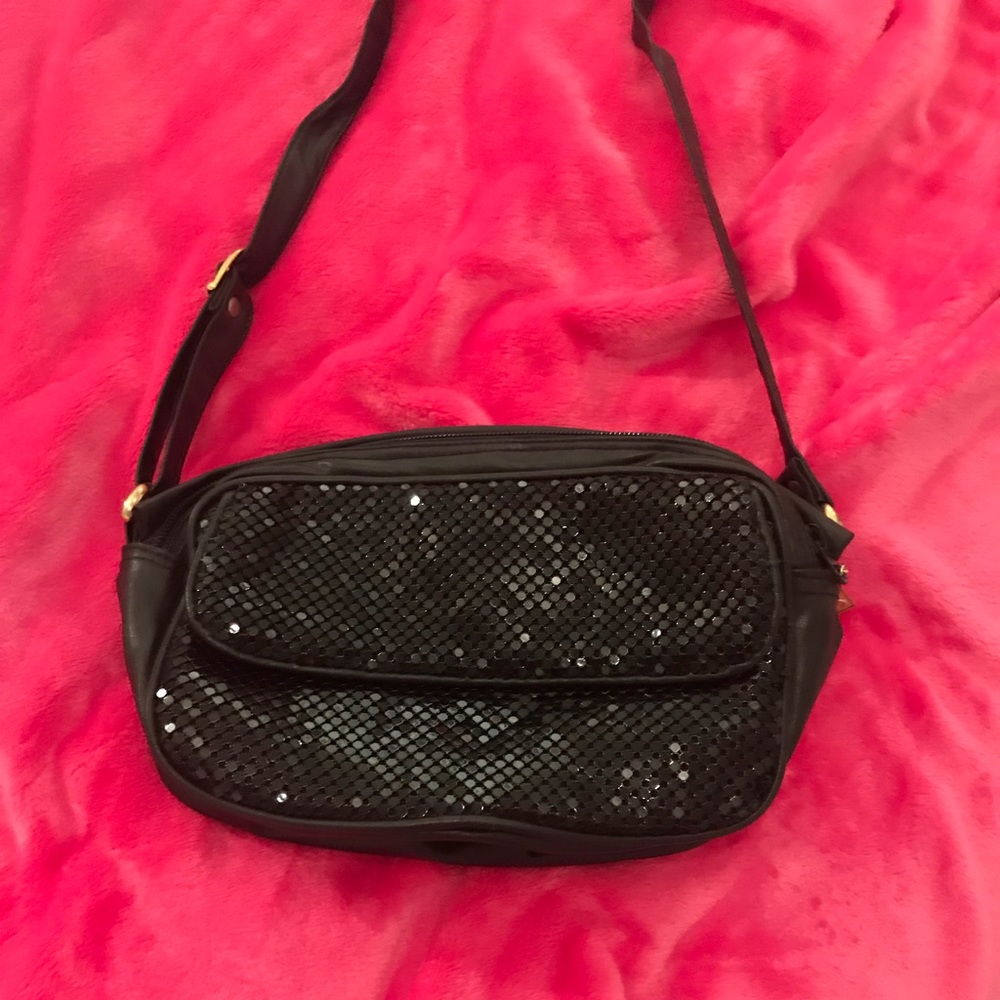 Vintage Whiting & Davis Black Mesh Shoulder Bag