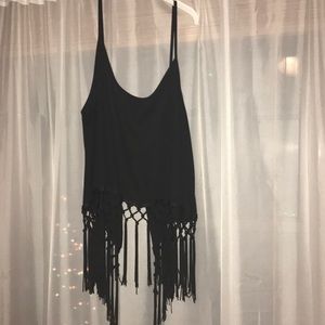 Black fringe tank