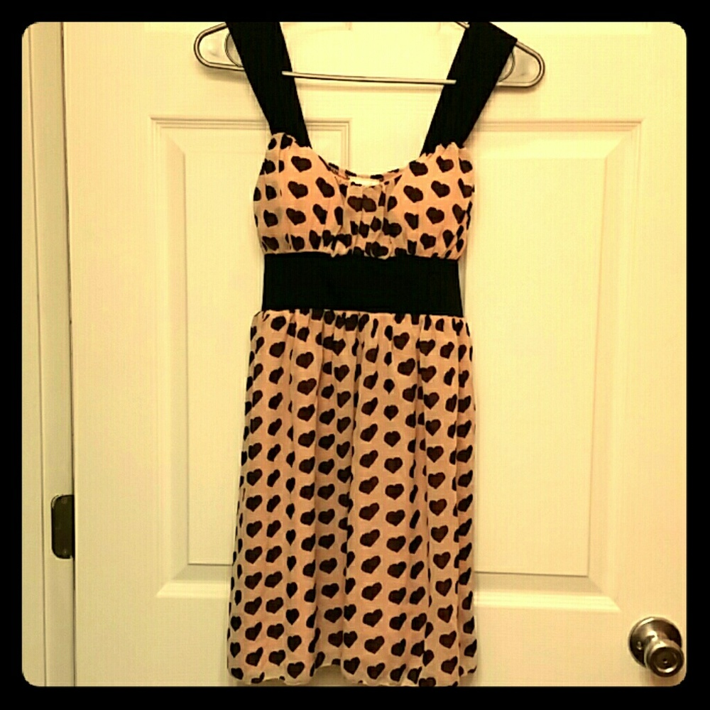 Peachy heart dress with built-in bra