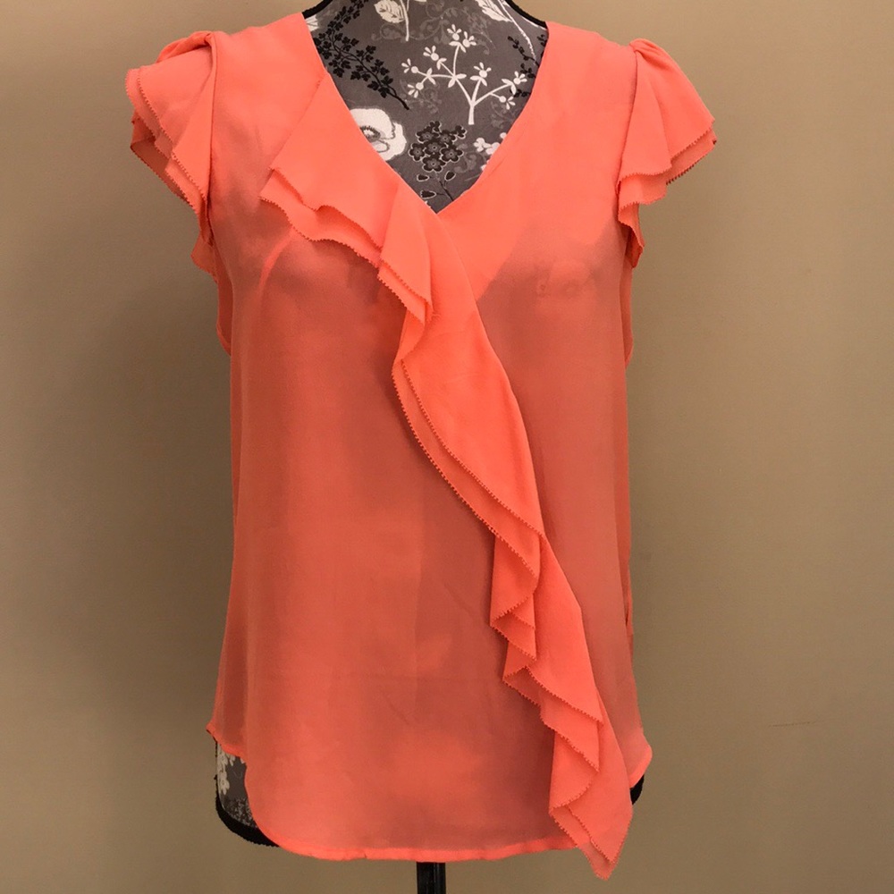 Anthropologie Maeve Dipped Chroma Silk Top - Picture 2 of 7