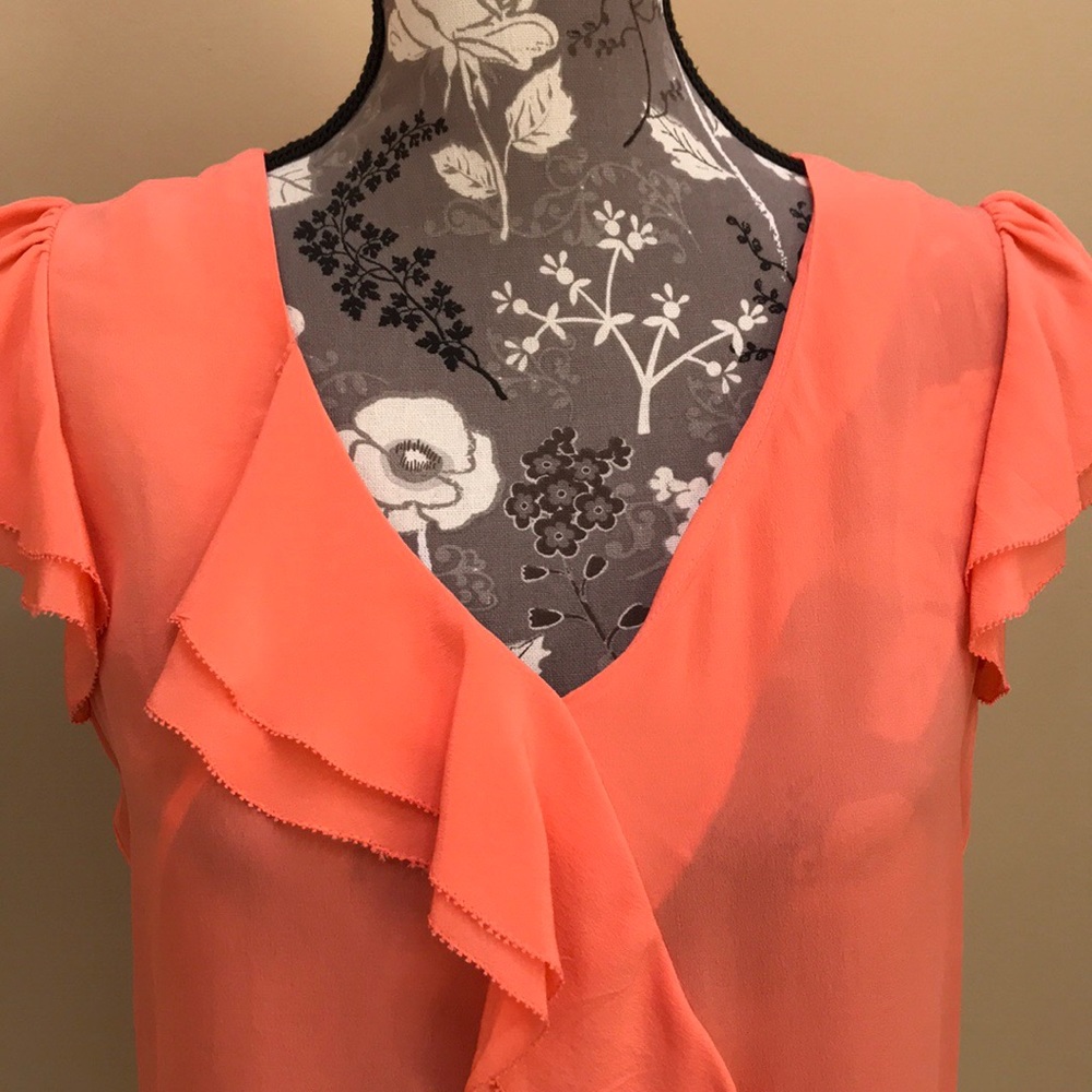 Anthropologie Maeve Dipped Chroma Silk Top - Picture 3 of 7