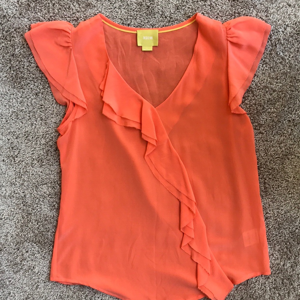 Anthropologie Maeve Dipped Chroma Silk Top - Picture 5 of 7