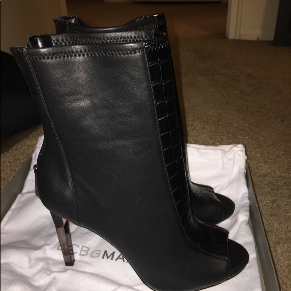 BCBG Maxazria black Jase Peep-toe zip up bootie - Picture 4 of 8