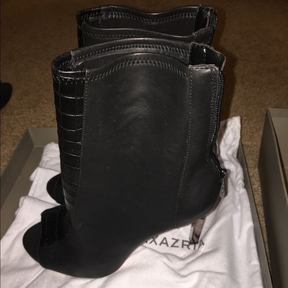 BCBG Maxazria black Jase Peep-toe zip up bootie - Picture 6 of 8