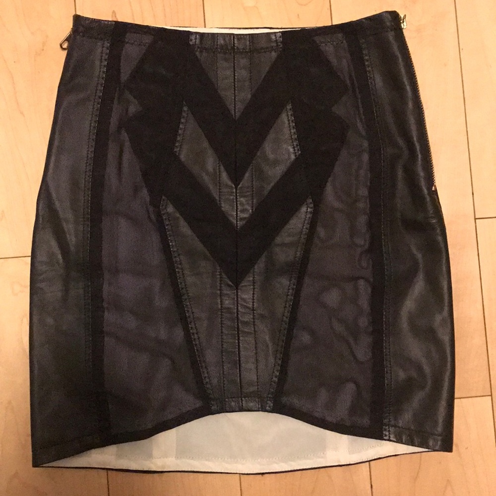 Rag and Bone Leather Mini Skirt with Zip closures