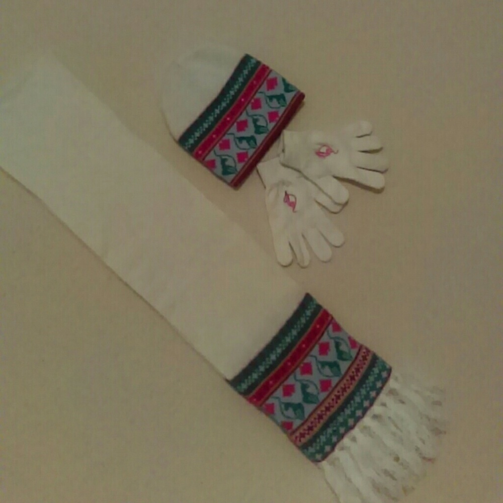 Girl's fashion hat/scarf/glove set -NEVER WORN