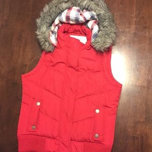 Red Hooded Vest