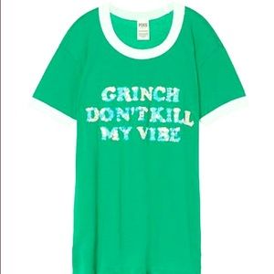 PINK by VS “Grinch Don’t Kill My Vibe” Christmas T