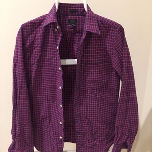 J. Crew Men's Purple/Red Gingham Oxford Shirt