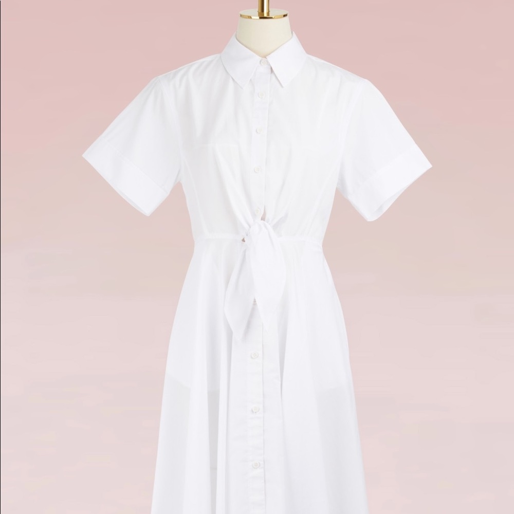DVF white cotton tie dress