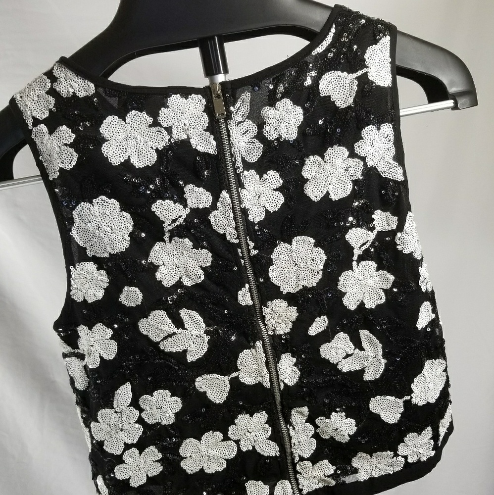 Sequin Floral Crop Top