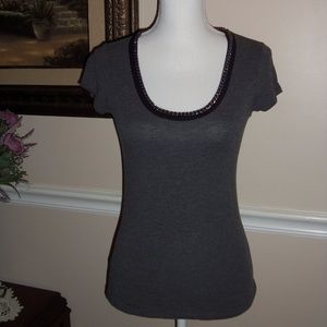 Banana Republic gray chain collar top XS