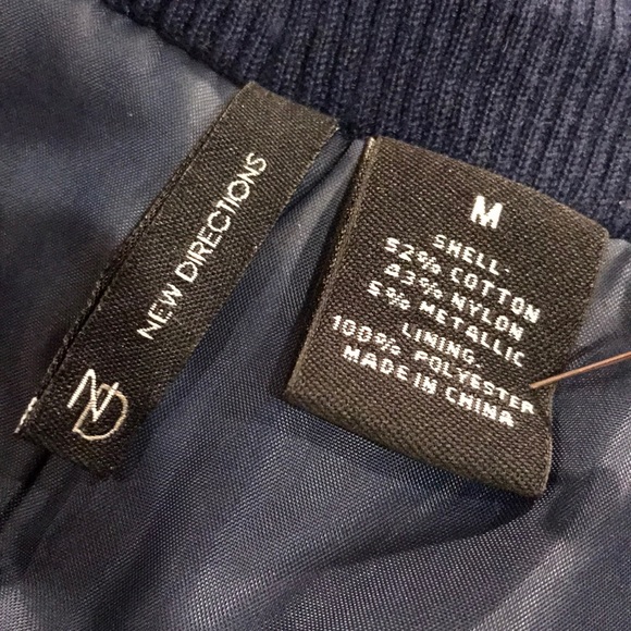 New Directions M navy jacket zip & ties A3 - Picture 7 of 8