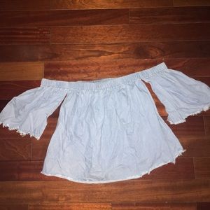 H&M off the shoulder denim crop top