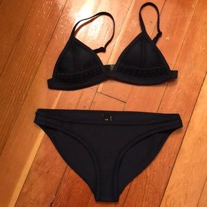 Navy blue triangl bathing suit