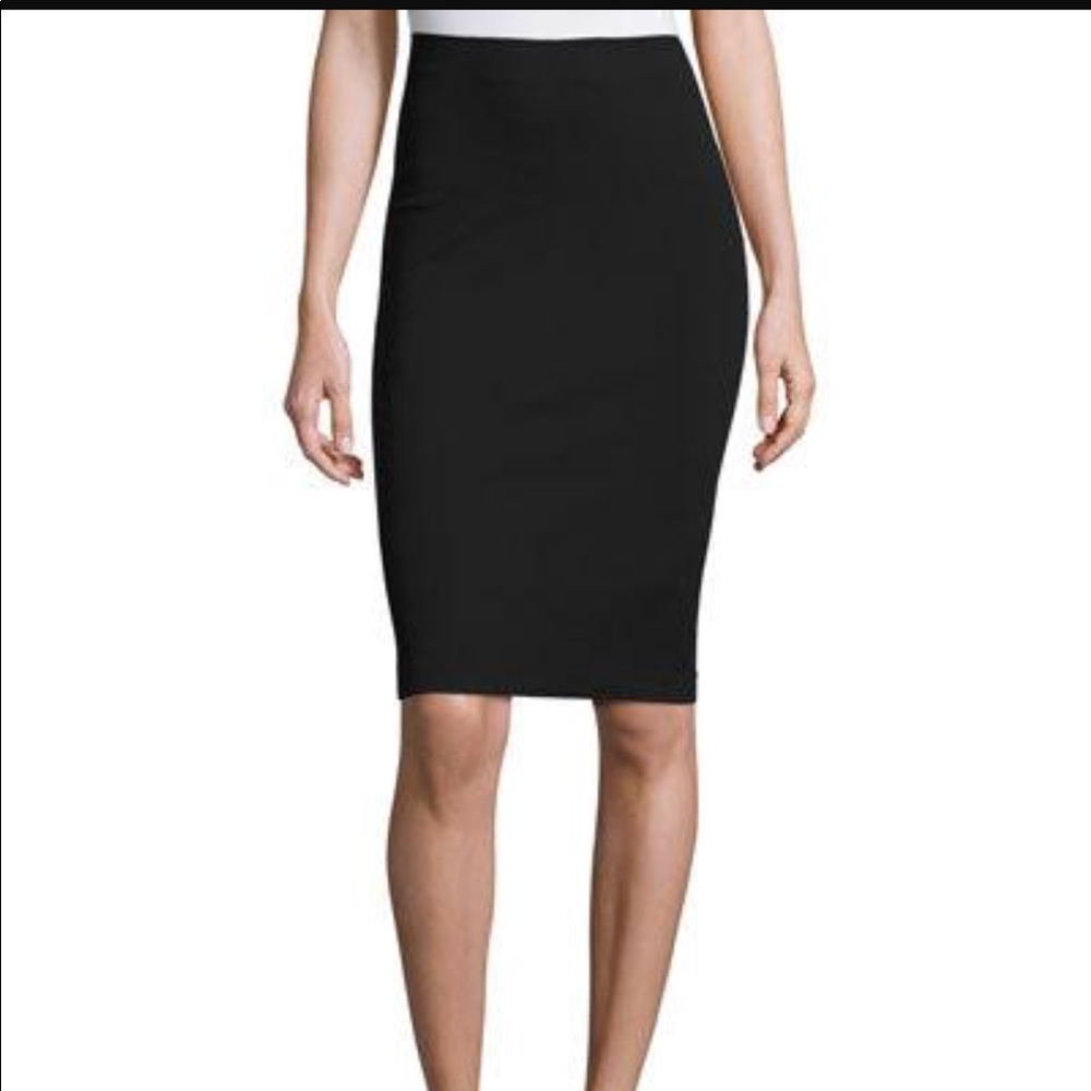 DVF black cotton pencil skirt