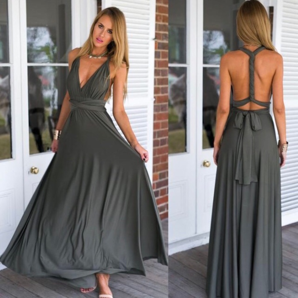 Chiffon convertible maxi dress
