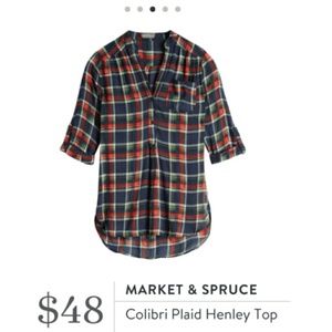 Market and Spruce plaid shirt