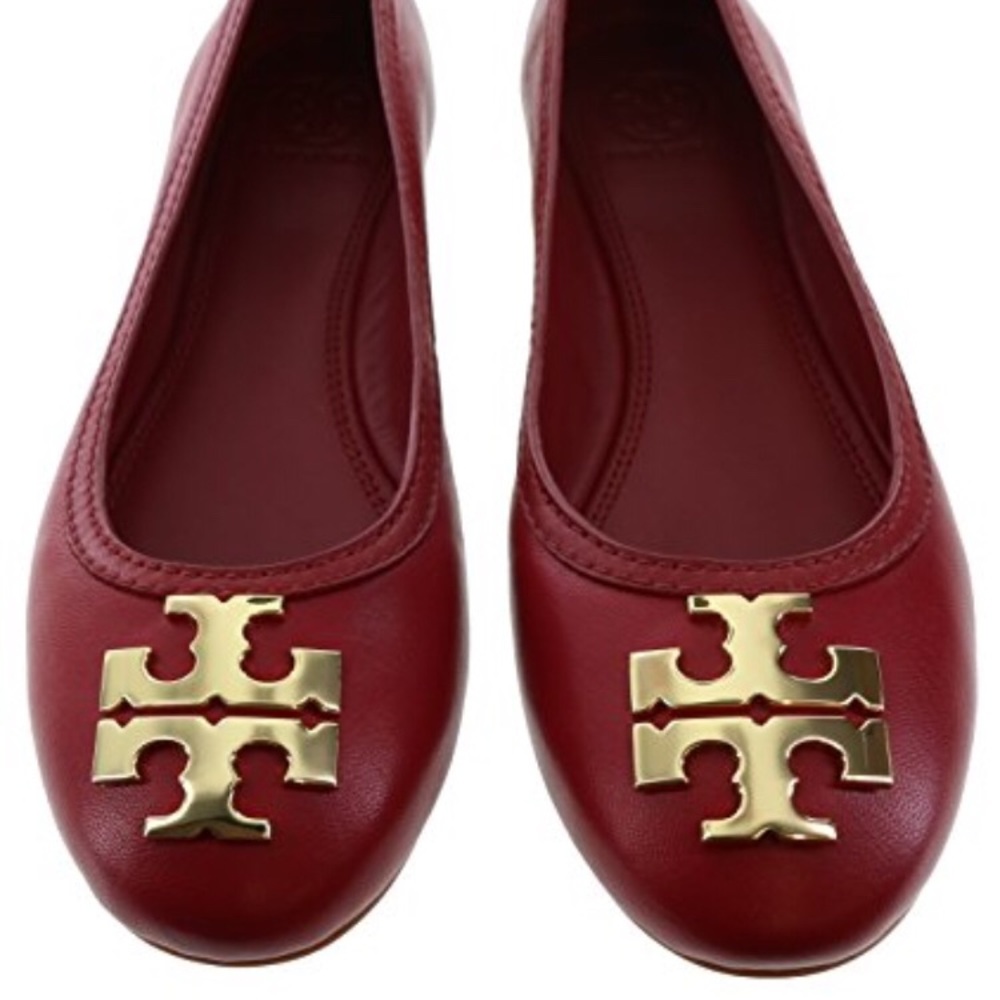 Tory Burch Laura red ballet flats New in box 7.5
