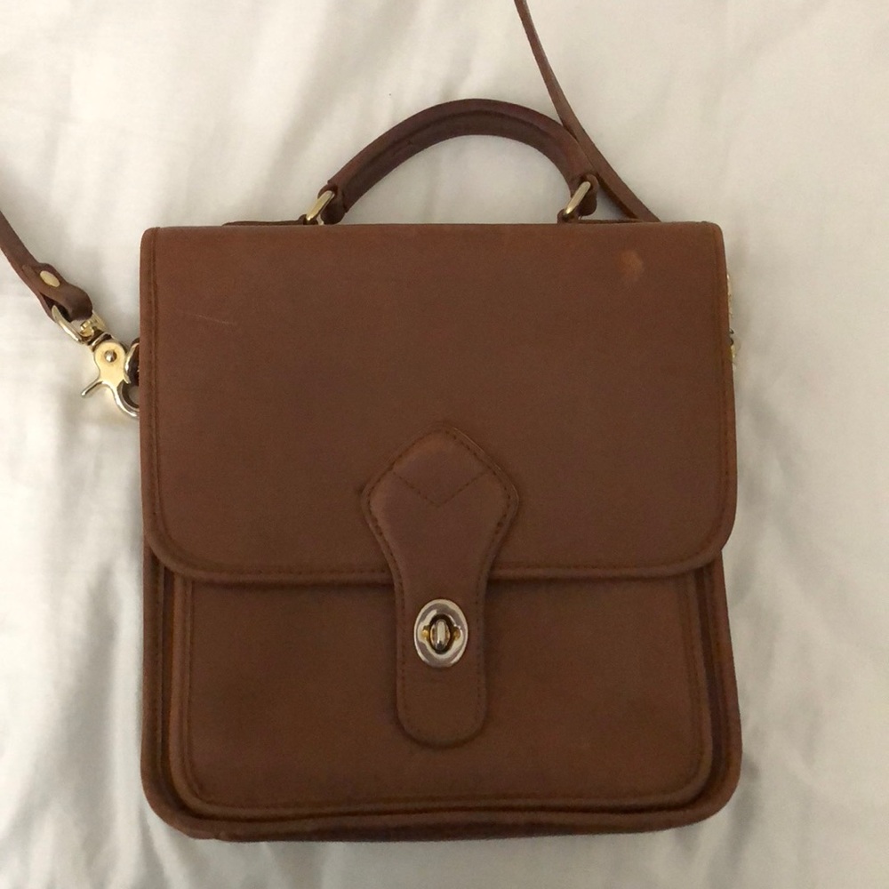 Vintage brown leather crossbody