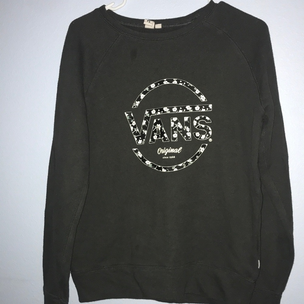 Vans Floral Logo Graphic Crew Neck Sweatshirt