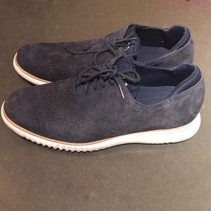 Cole Haan navy ZeroGrand Wingtip Leather Oxfords