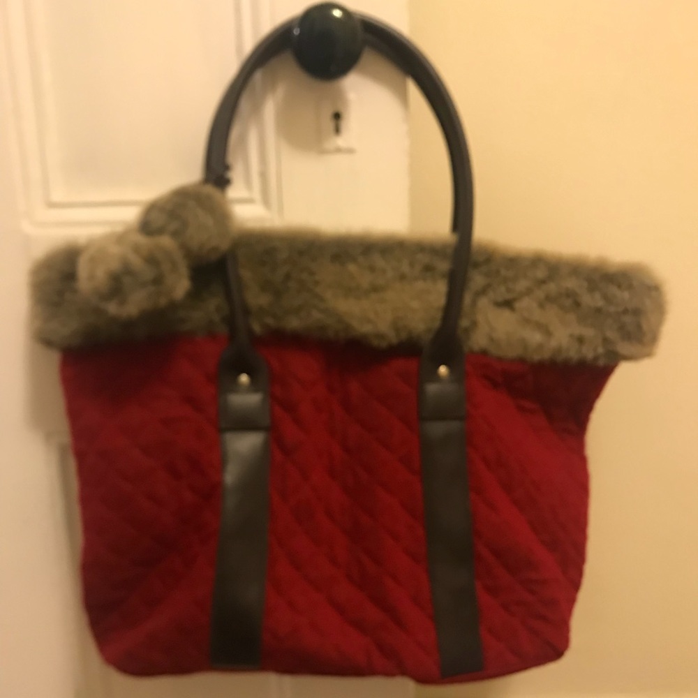 Red Christmas tote bag