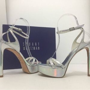 Stuart Weitzman Bebare Platform Sandal Silver