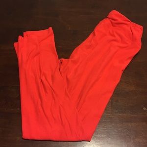 Lularoe Solid Bright Red OS Leggings