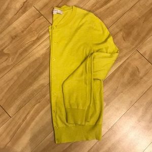Small Loft chartreuse/lime cardigan