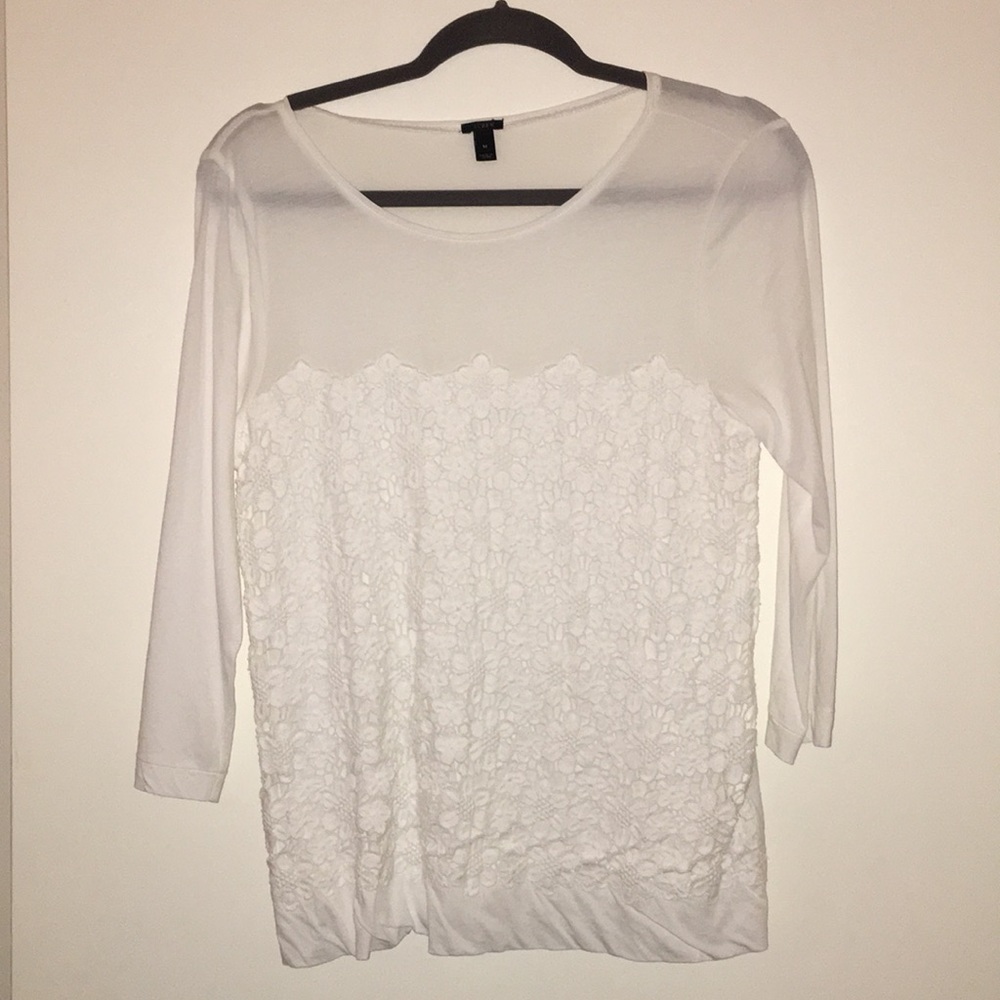 J. Crew 3/4 Tee with Eyelet Pattern
