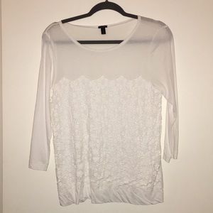 J. Crew 3/4 Tee with Eyelet Pattern