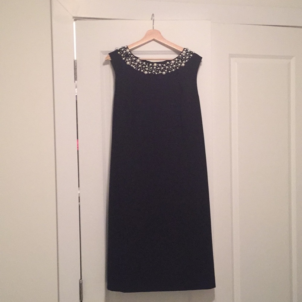 Calvin Klein Pearl Neckline Sheath Dress
