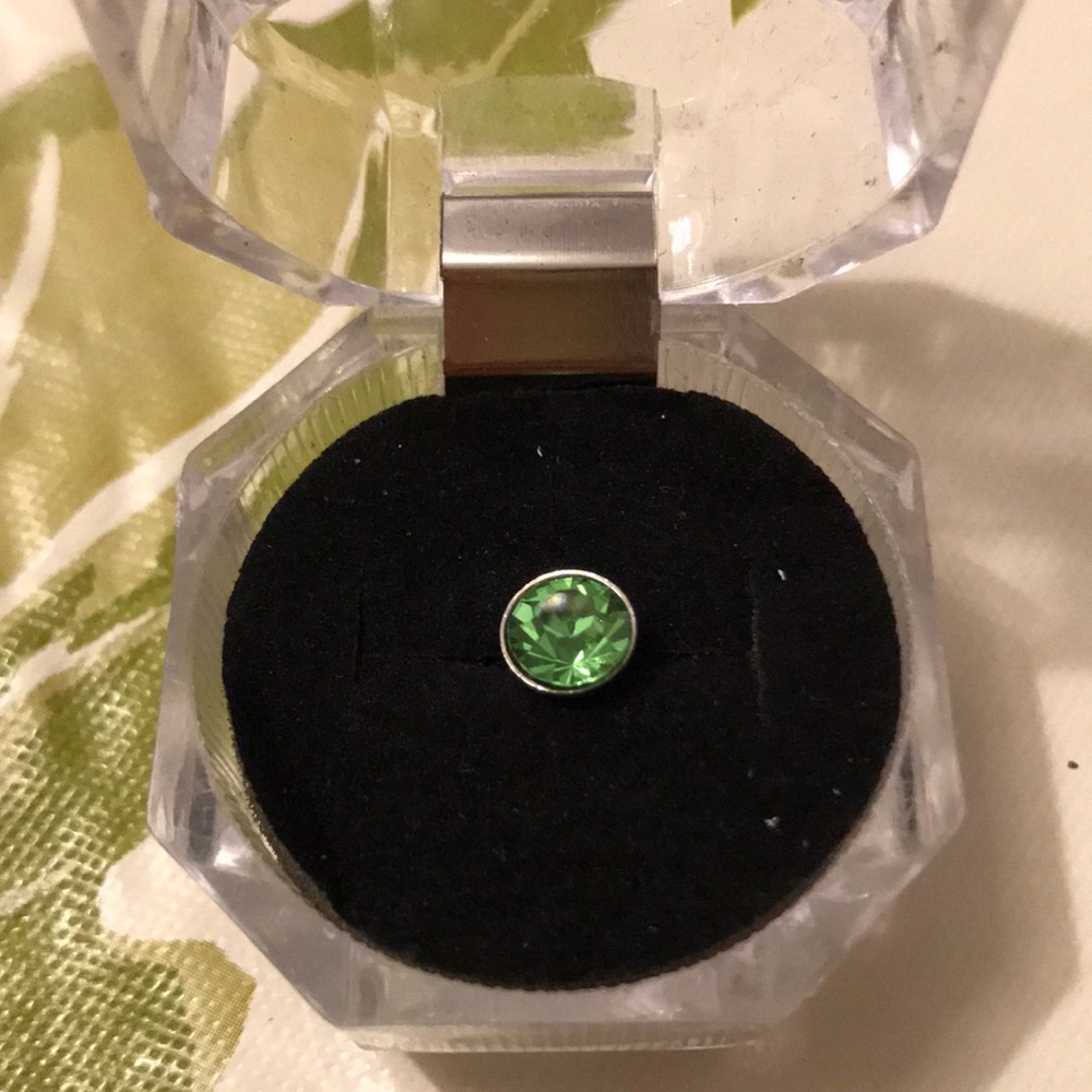 Green gem cell phone charm