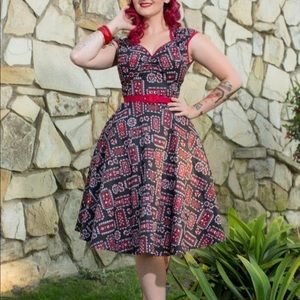 Black Bandana Print Heidi Dress XL